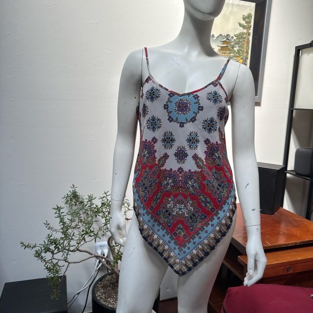 Miami Navy and Multicolor Patterned Top
